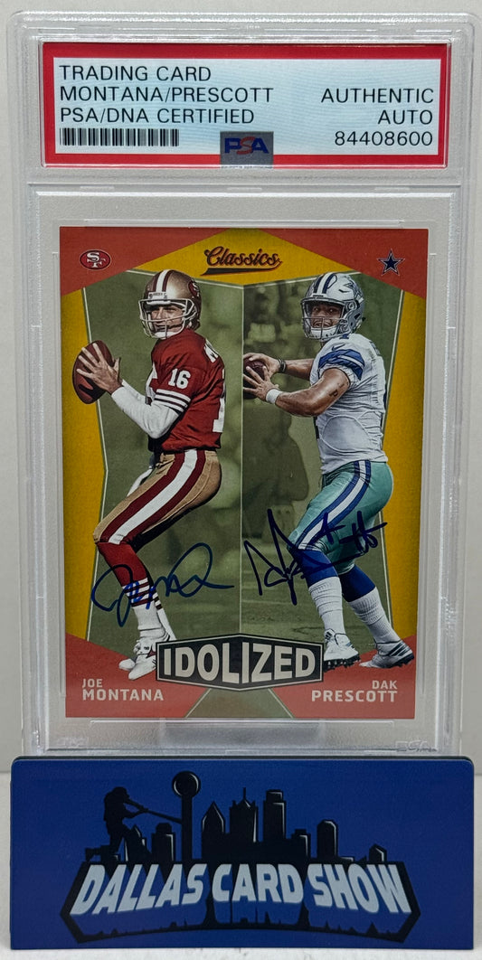 2017 Panini Classic #3 Dak Prescott,Joe Montana Idolized Autograph PSA Authentic Auto