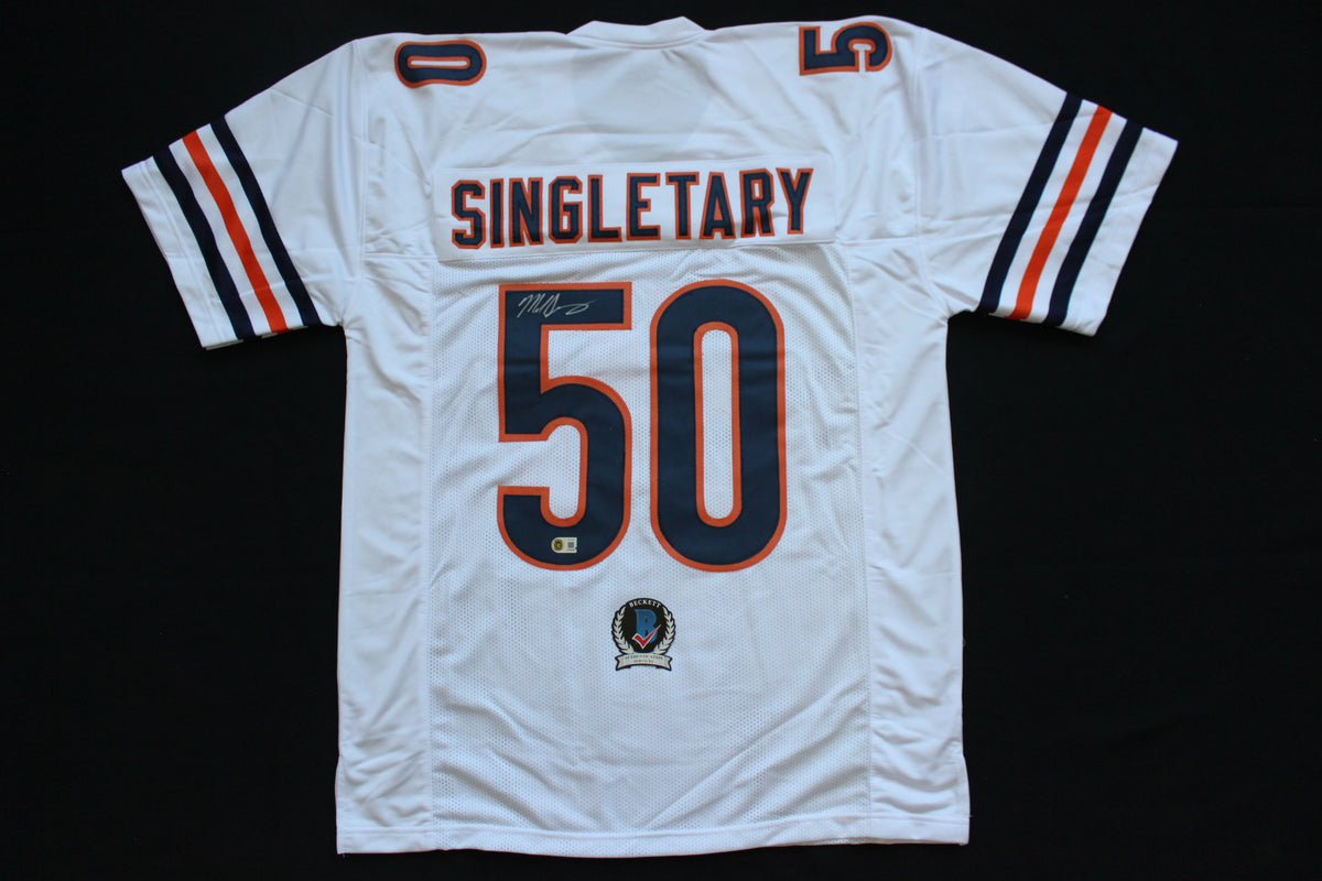 MIKE SINGLETARY CHICAGO BEARS SIGNED WHITE JERSEY Baylor Bears BAS COA