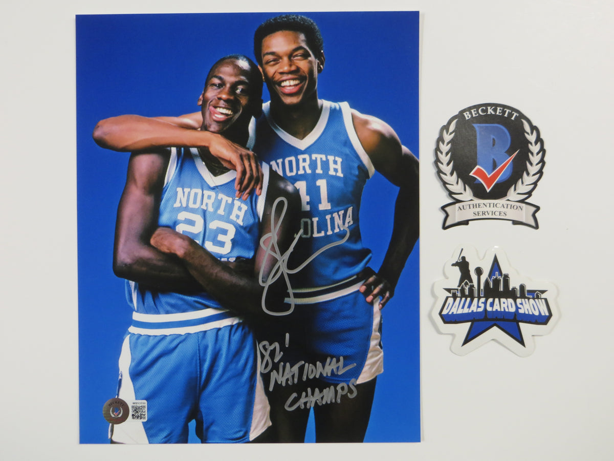 SAM PERKINS UNC Tar Heels SIGNED 8x10 PHOTO w/MichaelJordan 82Champs BAS