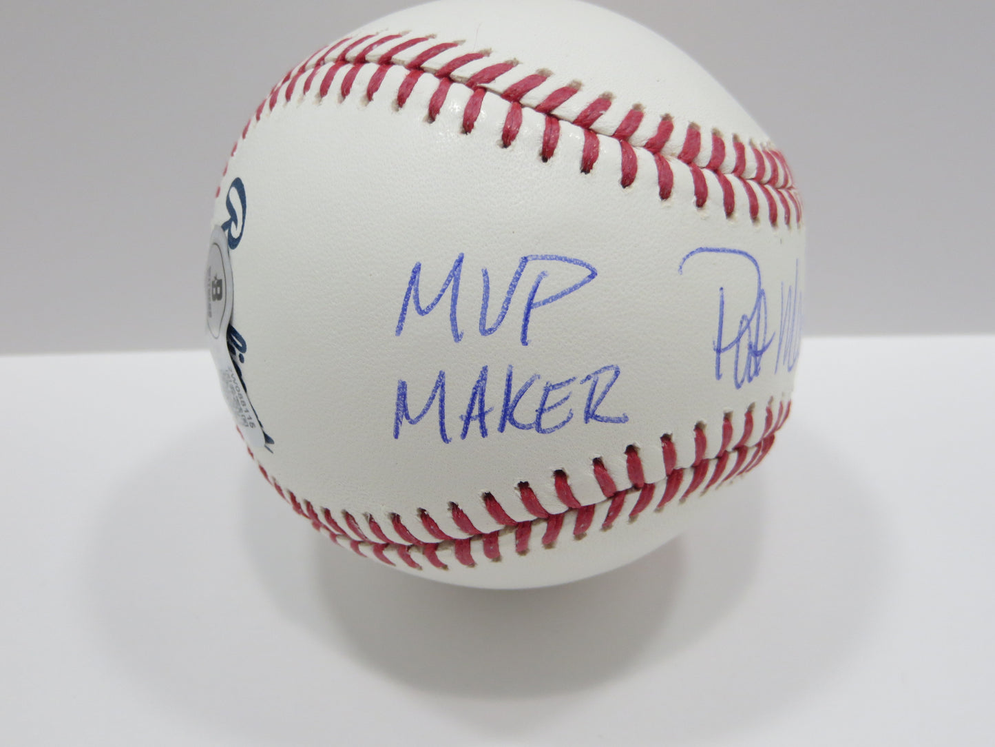 PAT PATRICK MAHOMES SR SIGNED OML BASEBALL Twins w/MVPMAKER THE REAL BAS