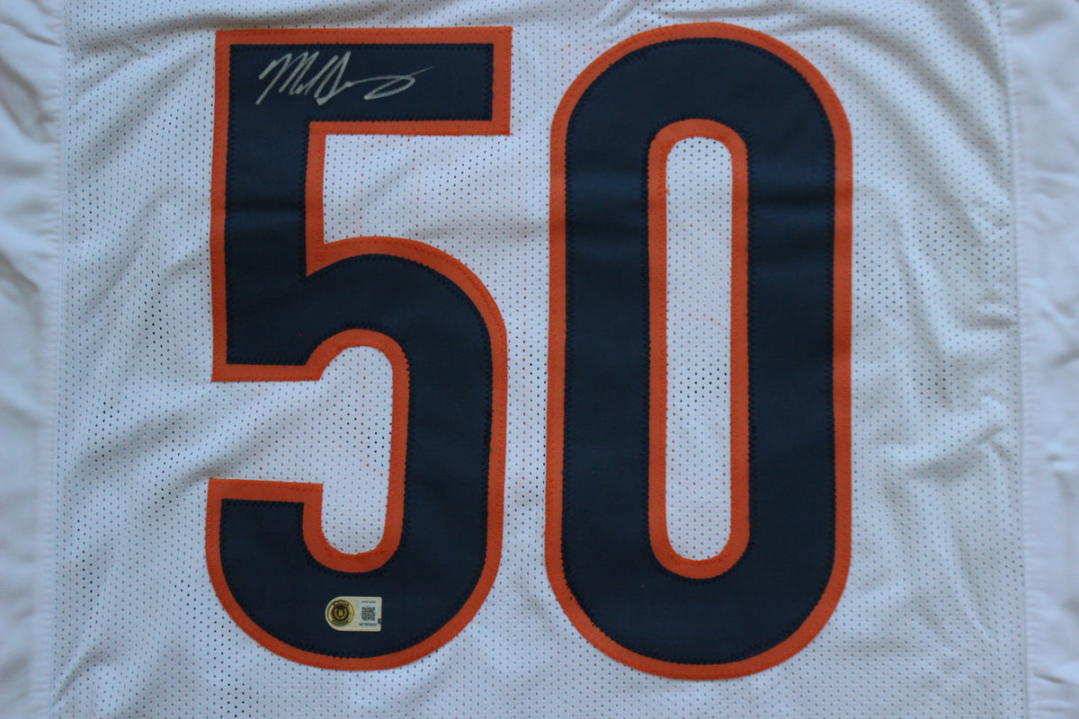 MIKE SINGLETARY CHICAGO BEARS SIGNED WHITE JERSEY Baylor Bears BAS COA