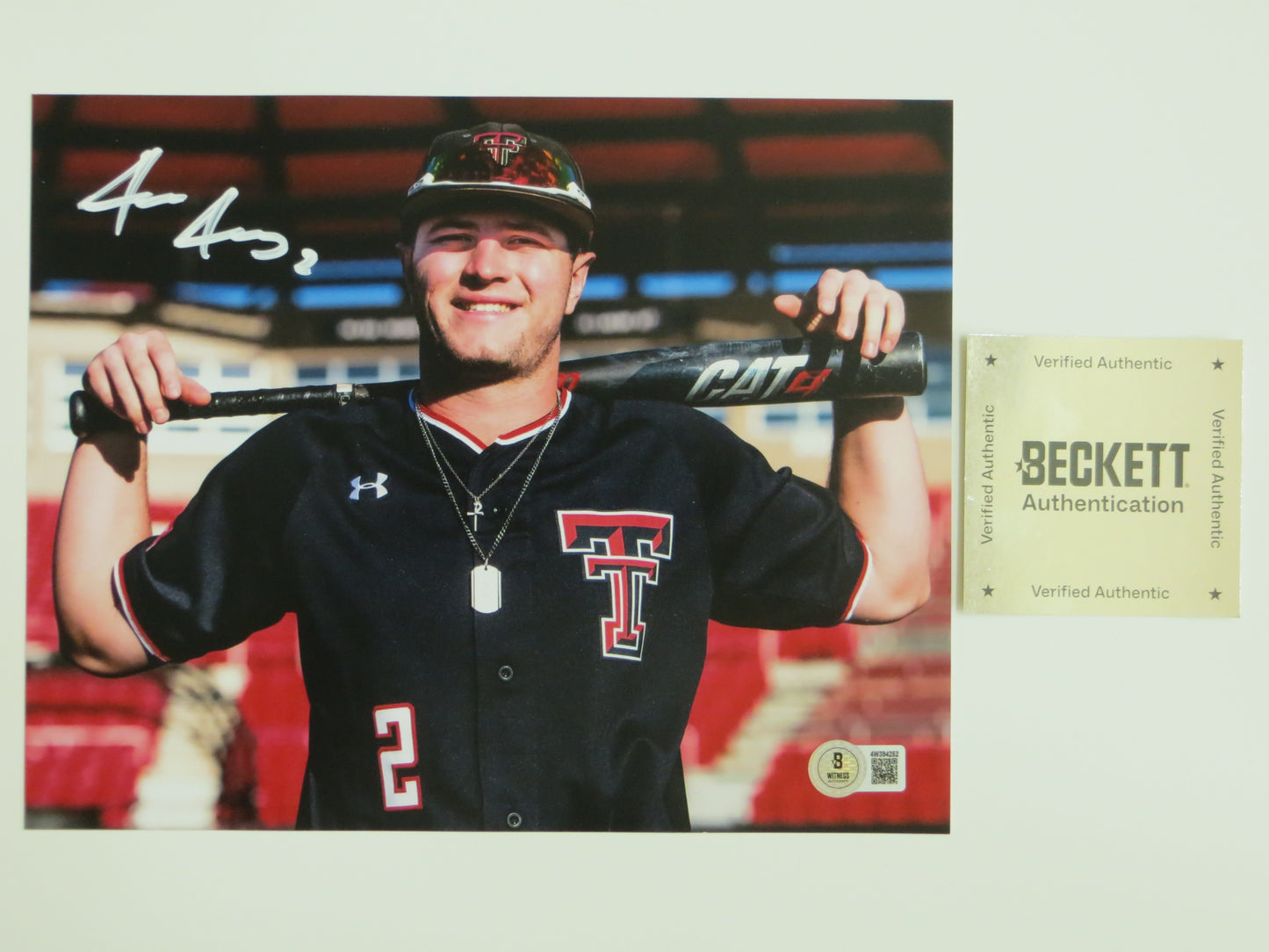 JACE JUNG TEXAS TECH RED RAIDERS SIGNED 8x10 PHOTO 1st Round Pick Tigers BAS