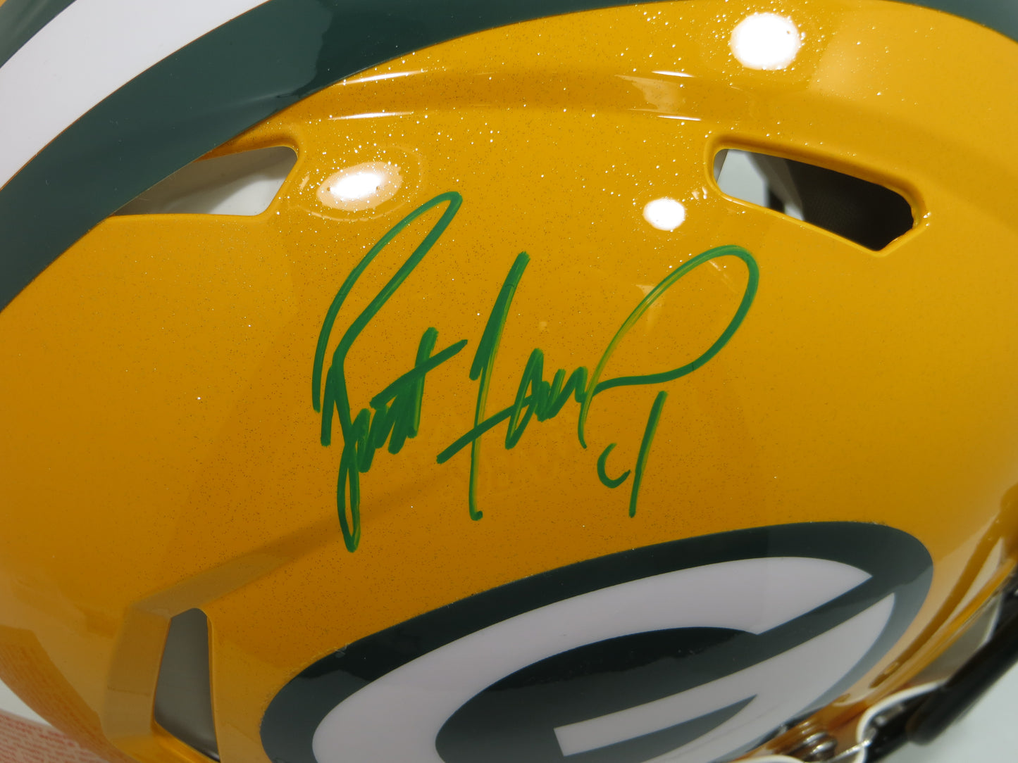 BRETT FAVRE SIGNED GREEN BAY PACKERS SPEED AUTHENTIC FULL SIZE HELMET BAS