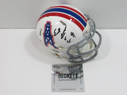 EARL CAMPBELL HOUSTON OILERS SIGNED Mini Helmet TEXAS LONGHORNS BAS COA