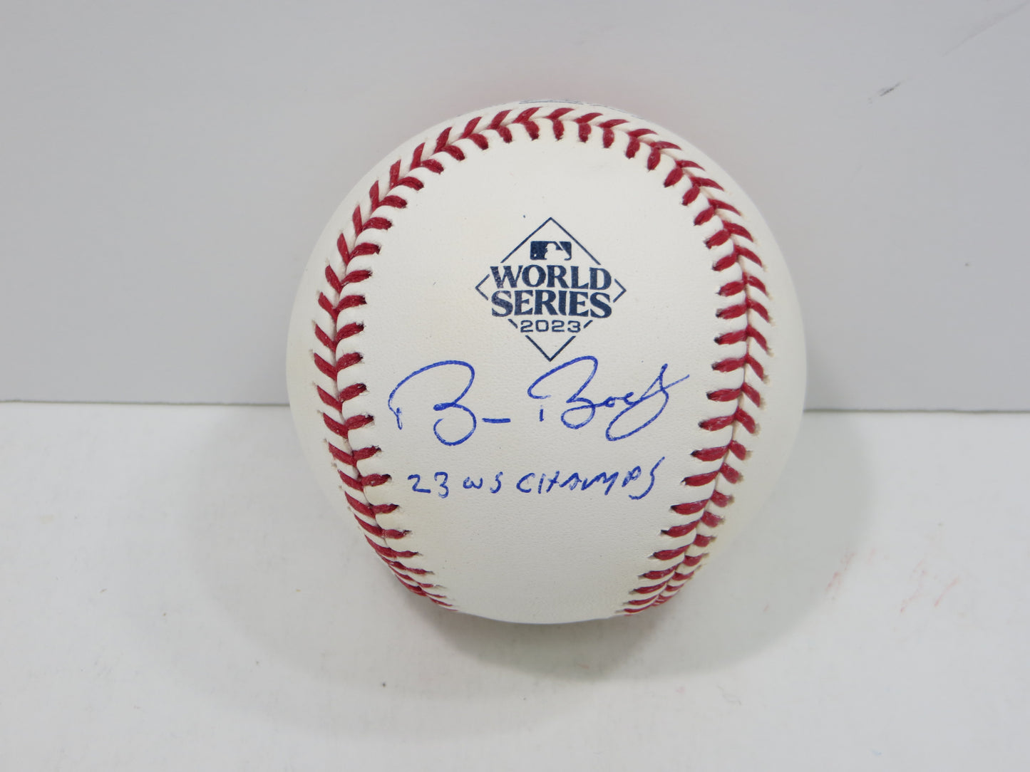 BRUCE BOCHY SIGNED Rawlings 2023 World Series BASEBALL w/INSC Texas Rangers JSA