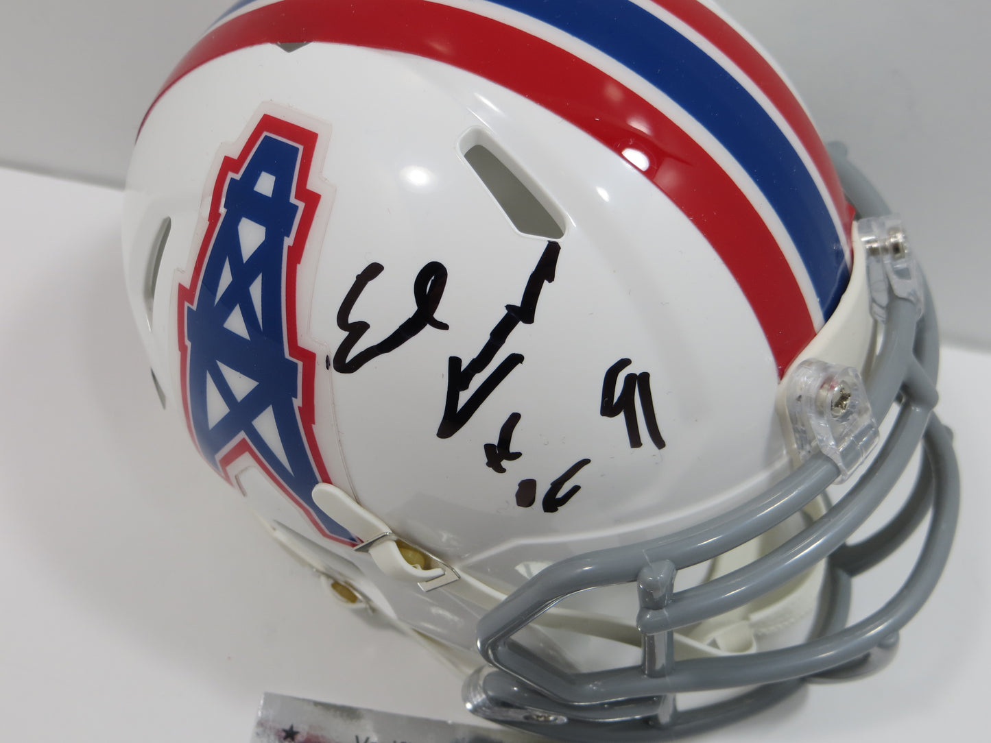 EARL CAMPBELL HOUSTON OILERS SIGNED Mini Helmet TEXAS LONGHORNS BAS COA