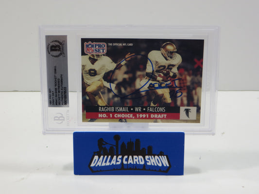 1991 PRO SET DRAFT DAY #694C RAGHIB "ROCKET" ISMAIL BGS AUTO