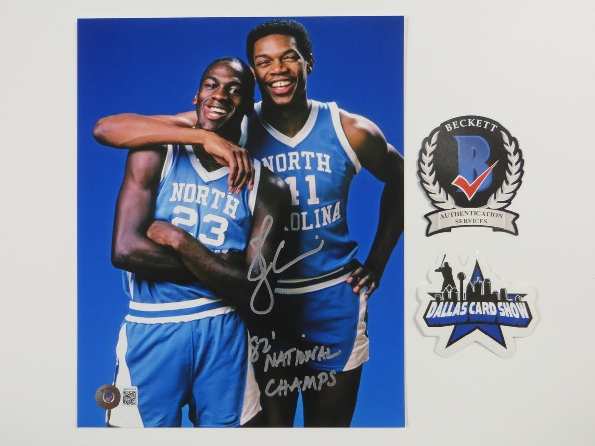 SAM PERKINS UNC Tar Heels SIGNED 8x10 PHOTO w/MichaelJordan 82Champs BAS