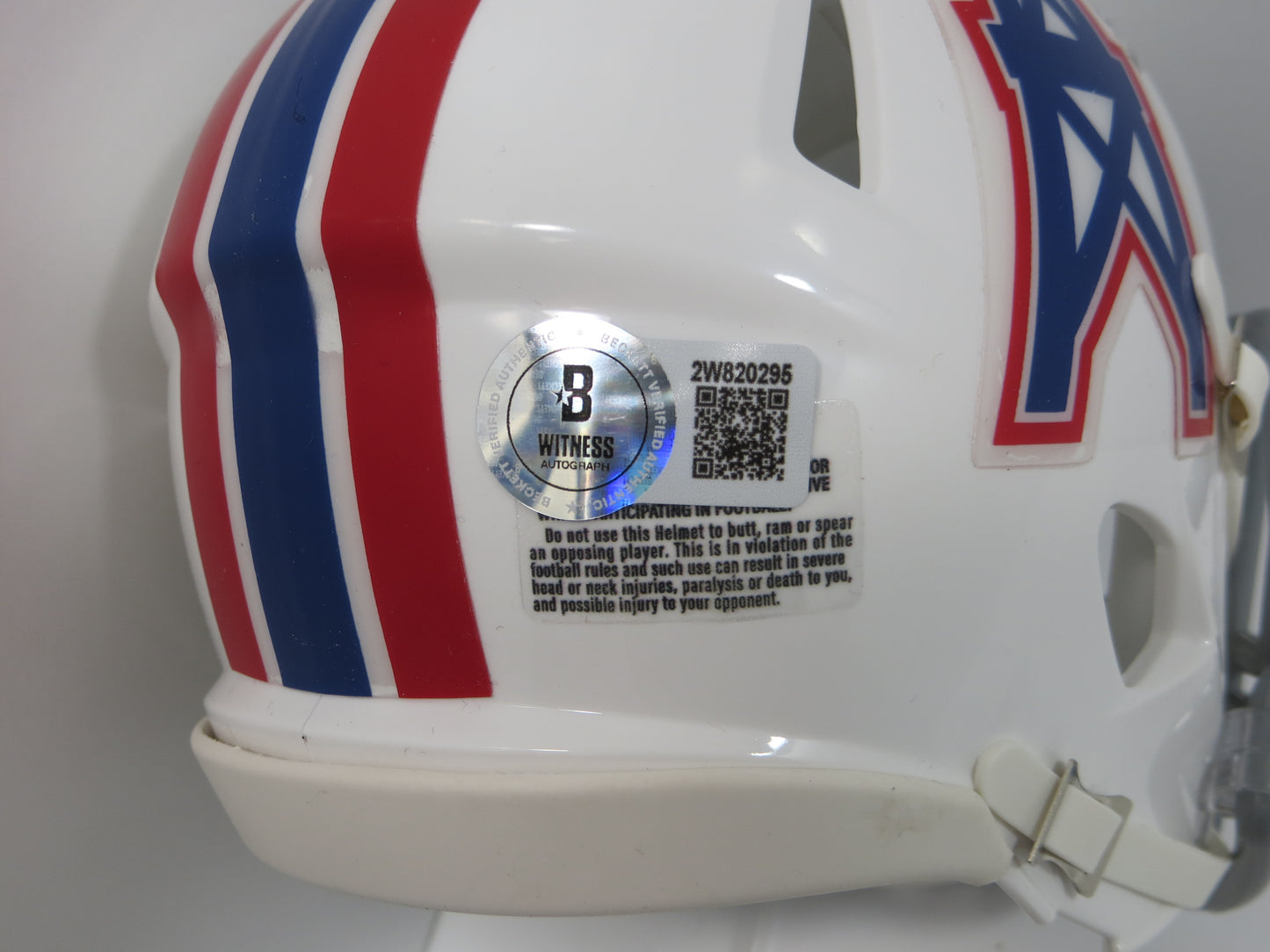 EARL CAMPBELL HOUSTON OILERS SIGNED Mini Helmet TEXAS LONGHORNS BAS COA