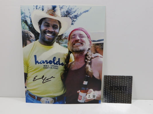 EARL CAMPBELL Texas Longhorns Houston Oilers SIGNED 8x10 PHOTO w/ Willie Nelson BAS