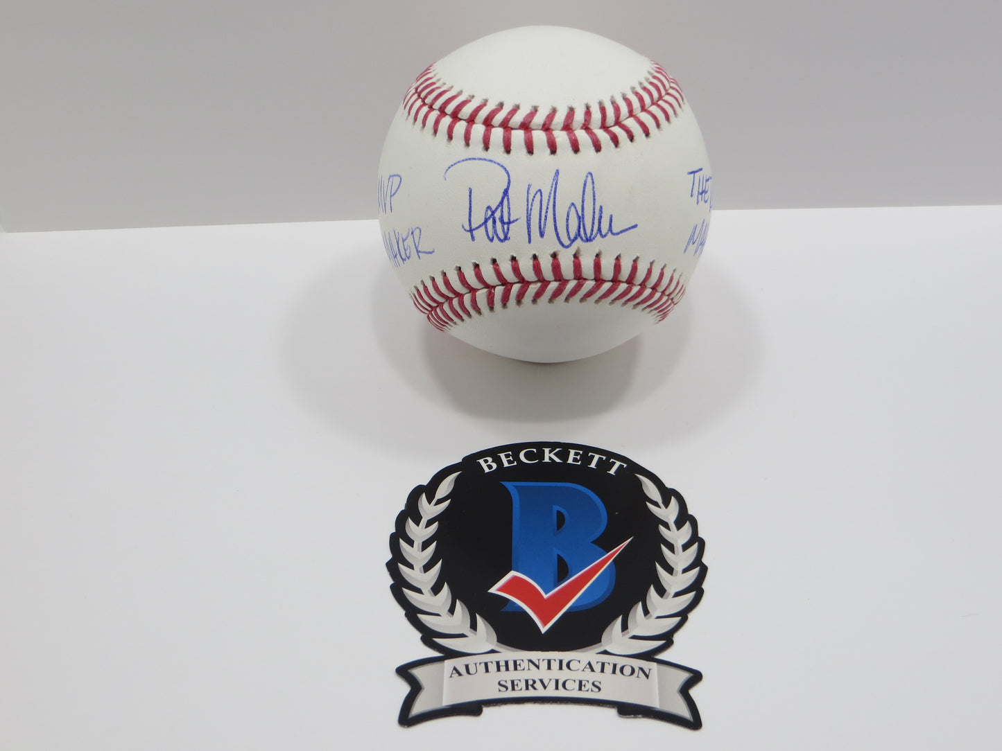 PAT PATRICK MAHOMES SR SIGNED OML BASEBALL Twins w/MVPMAKER THE REAL BAS