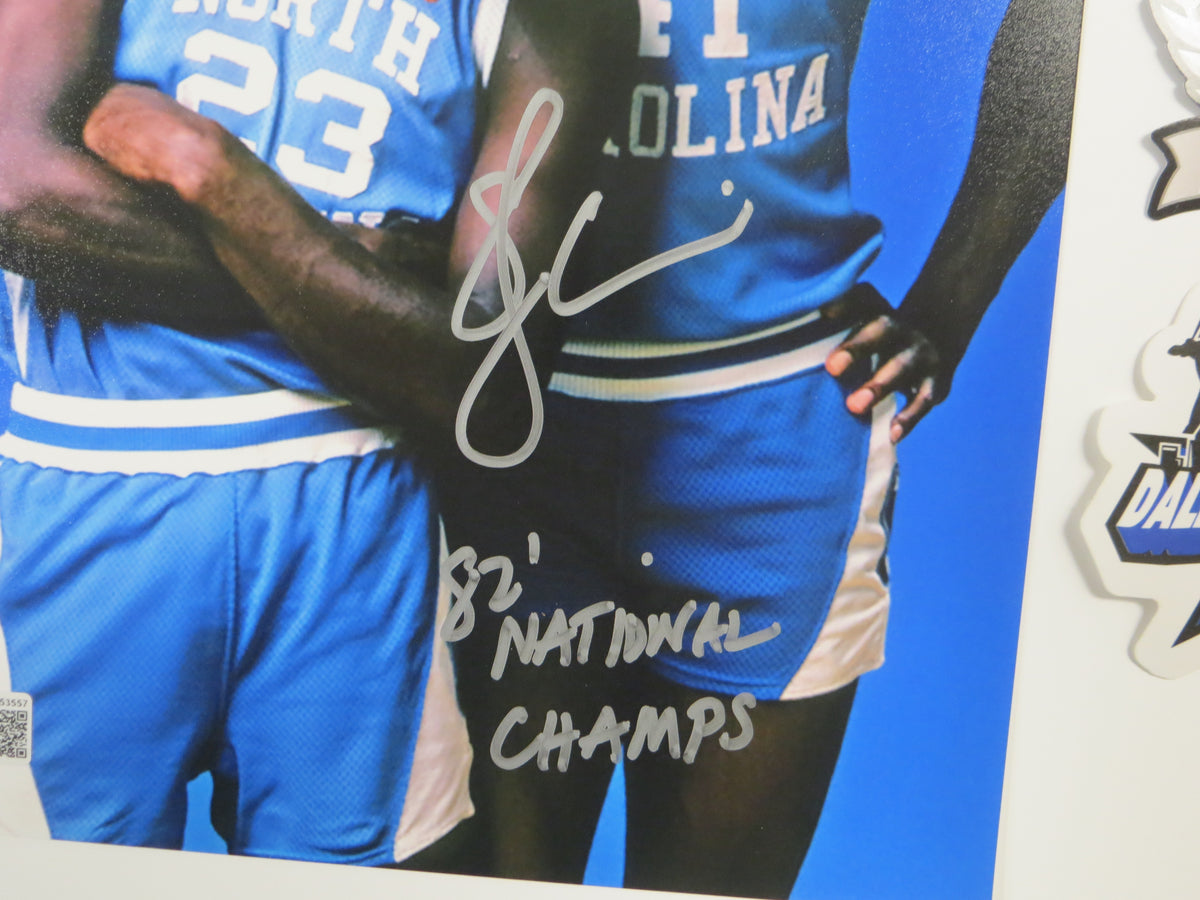 SAM PERKINS UNC Tar Heels SIGNED 8x10 PHOTO w/MichaelJordan 82Champs BAS