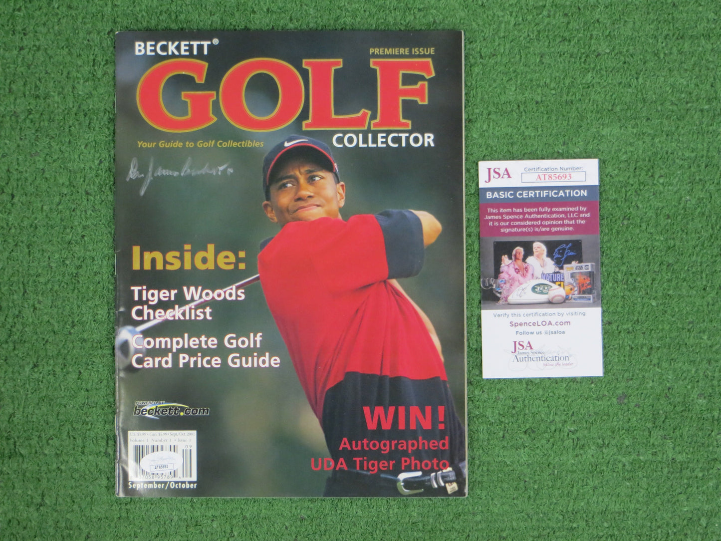 Dr James Beckett SIGNED BECKETT GOLF MAGAZINE Tiger Woods ISSUE #1 JSA COA