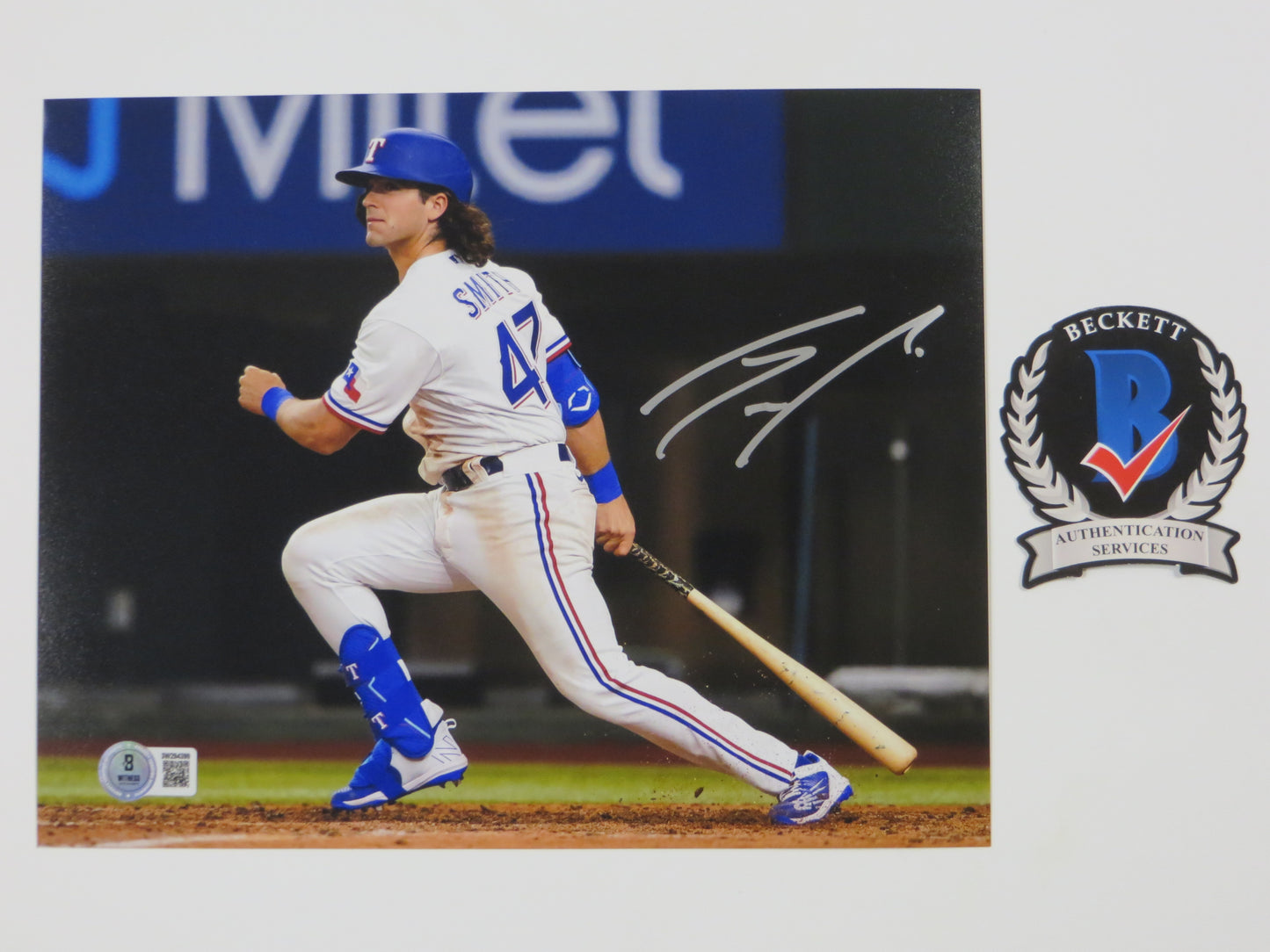 JOSH SMITH TEXAS RANGERS SIGNED 8x10 PHOTO Globe Life Field At-Bat BAS COA