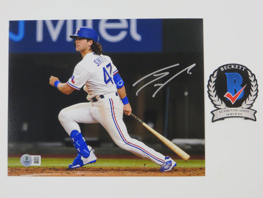JOSH SMITH TEXAS RANGERS SIGNED 8x10 PHOTO Globe Life Field At-Bat BAS COA