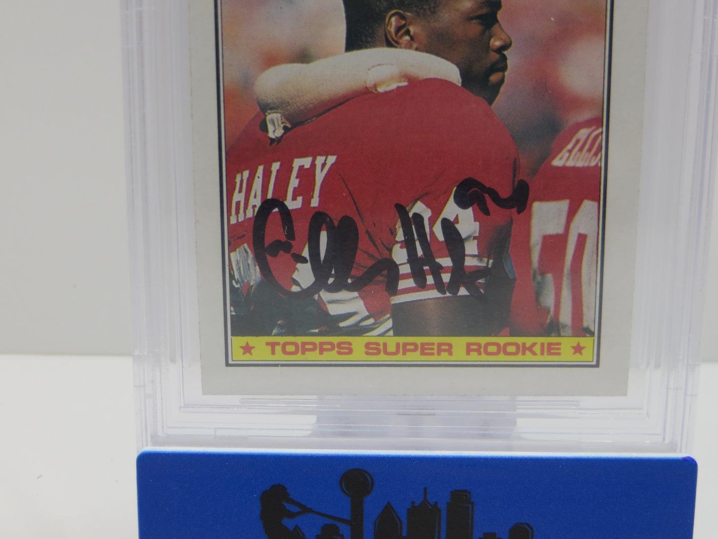 CHARLES HALEY SIGNED 1987 TOPPS #125 COWBOYS 49ers BGS BAS SLAB AUTO 10