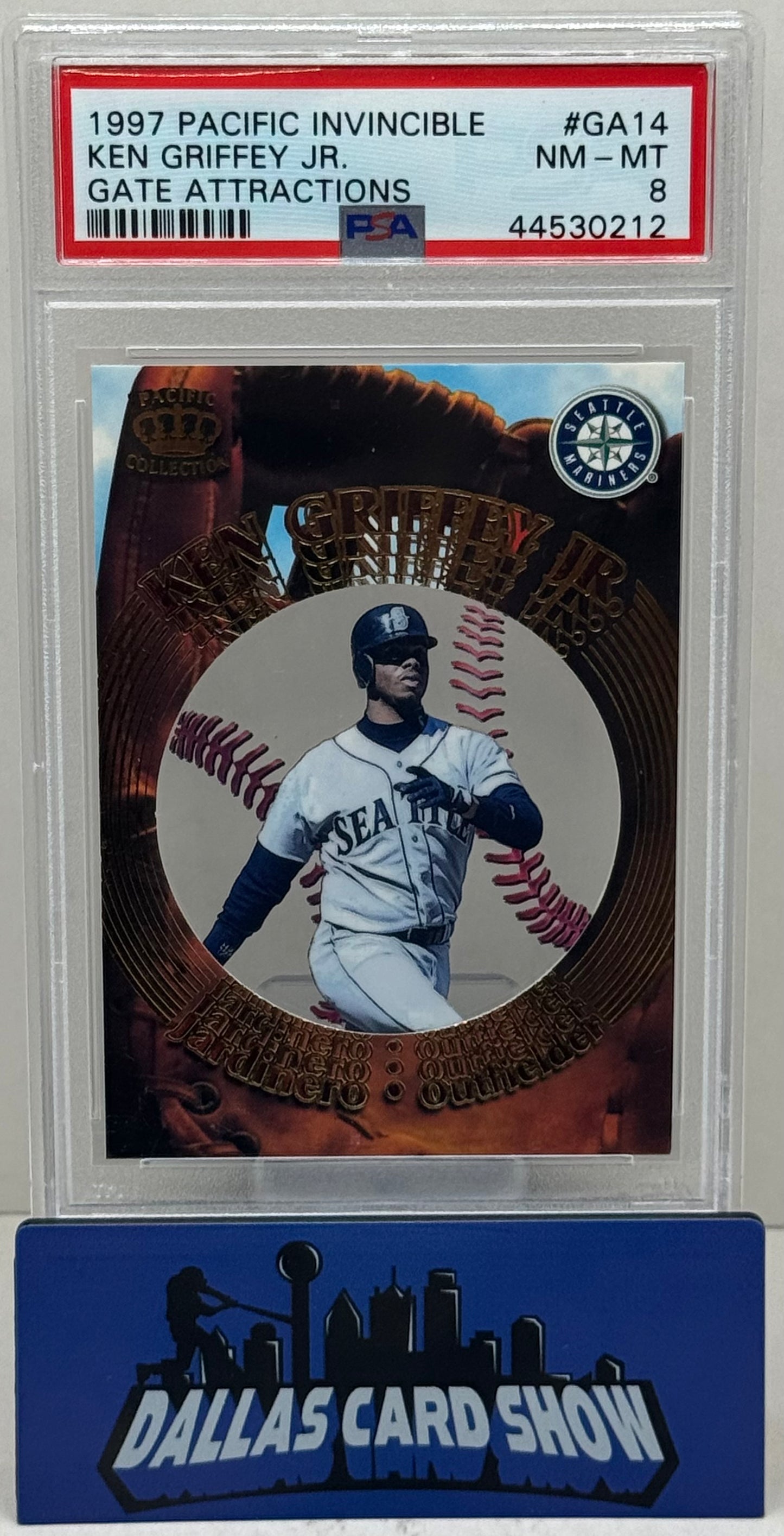 1997 Pacific Invincable #GA14 Ken Griffey Jr. Gate Attractions PSA 8