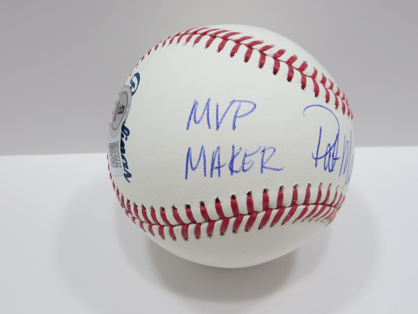 PAT PATRICK MAHOMES SR SIGNED OML BASEBALL Twins w/MVPMAKER THE REAL BAS