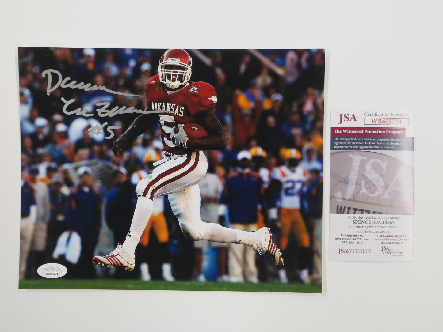 DARREN MCFADDEN Arkansas Razorbacks SIGNED 8x10 PHOTO Raiders Cowboys JSA