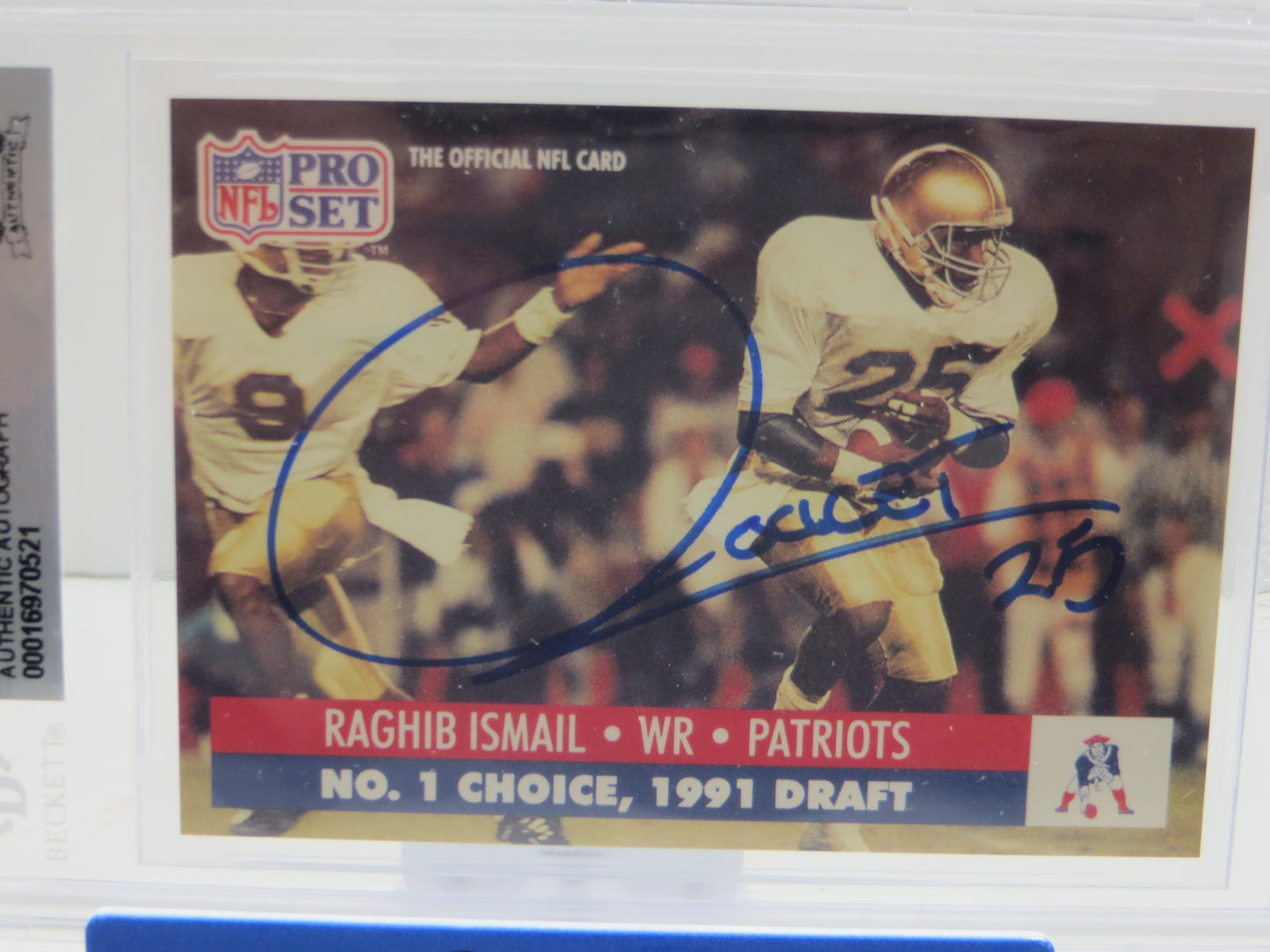 1991 PRO SET DRAFT DAY #694E RAGHIB "ROCKET" ISMAIL BGS 10 AUTO