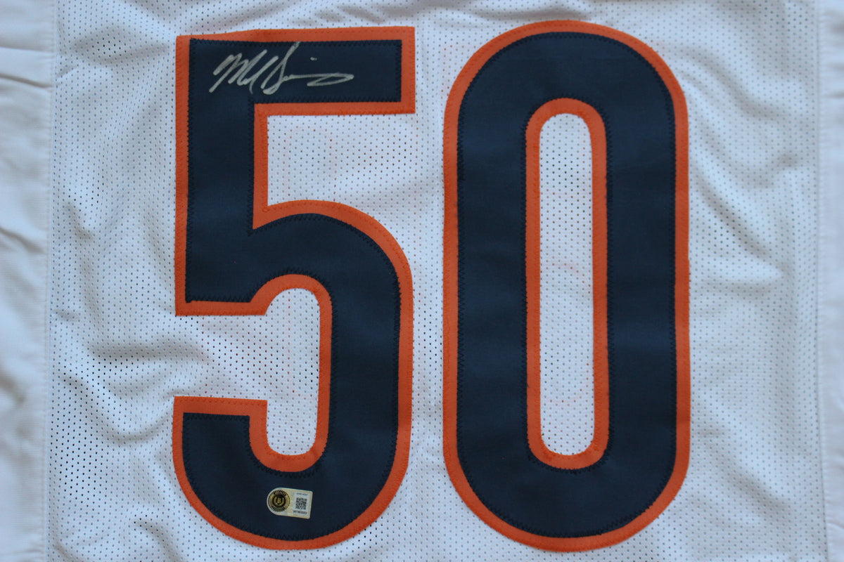 MIKE SINGLETARY CHICAGO BEARS SIGNED WHITE JERSEY Baylor Bears BAS COA