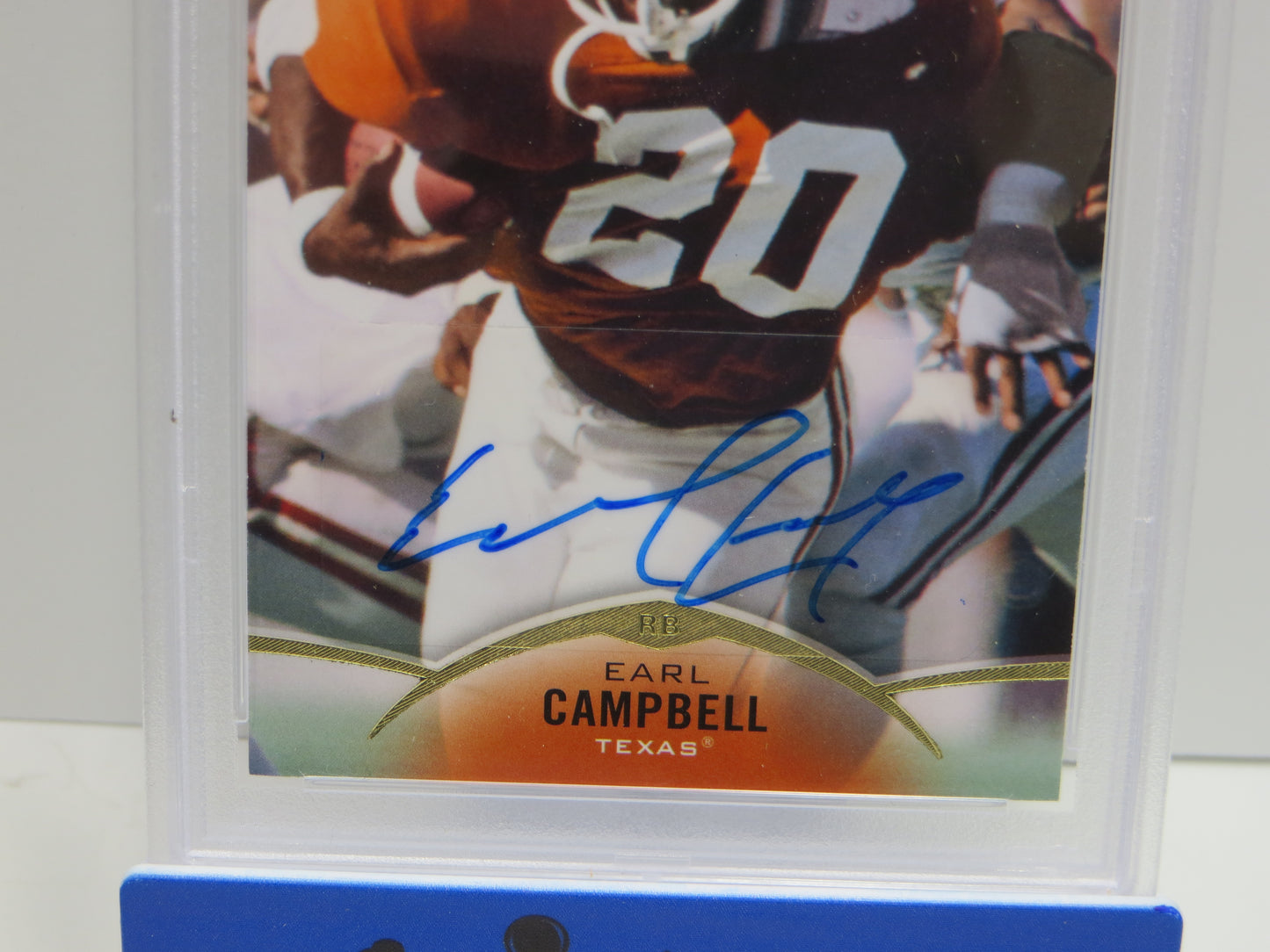 EARL CAMPBELL SIGNED 2015 UPPER DECK #38 Football Card PSA SLAB Authentic AUTO