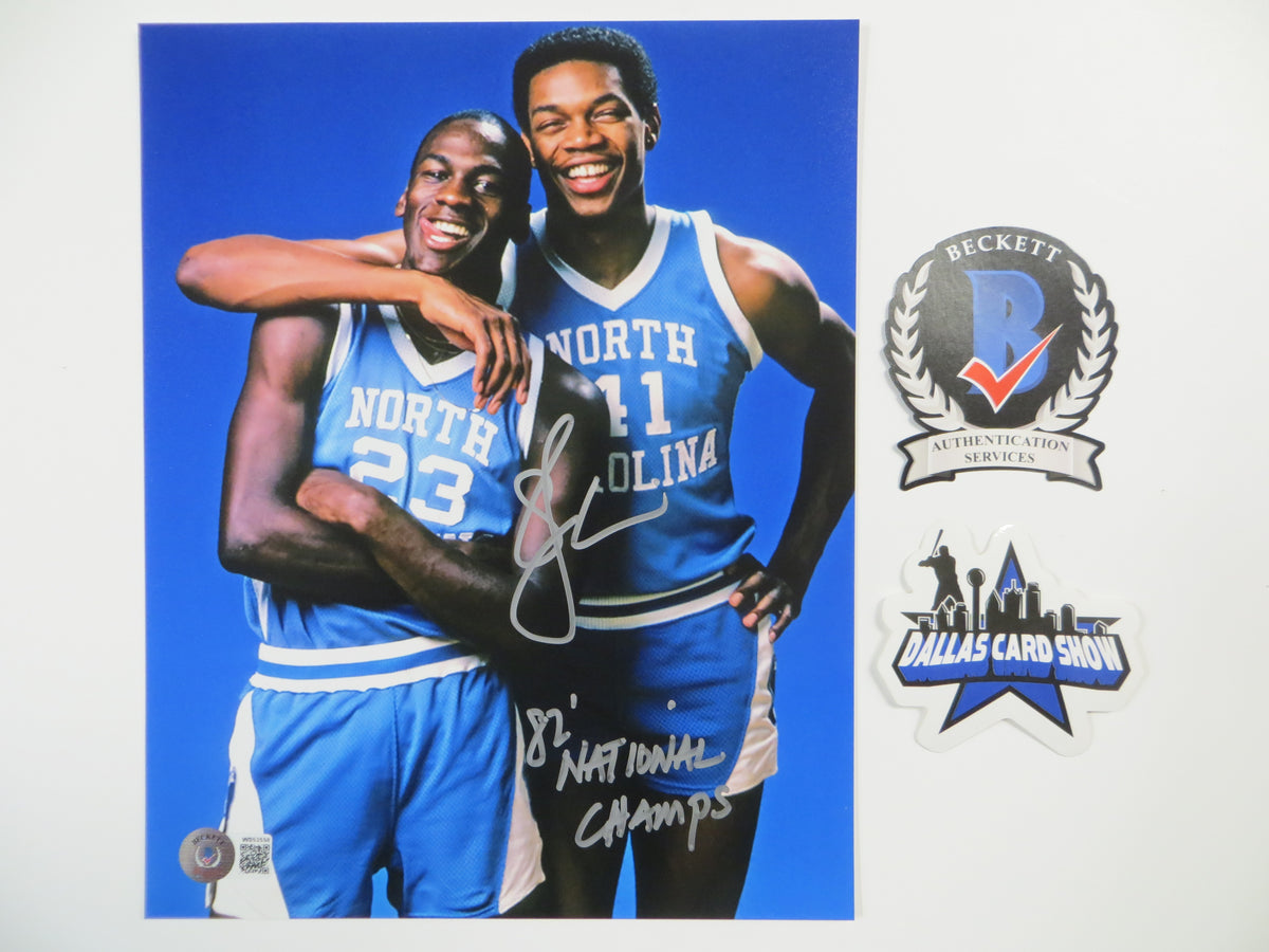 SAM PERKINS UNC Tar Heels SIGNED 8x10 PHOTO w/MichaelJordan 82Champs BAS