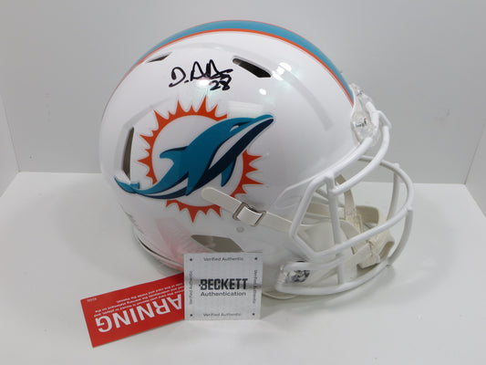 DE'VON ACHANE SIGNED MIAMI DOLPHINS SPEED AUTHENTIC FULL SIZE HELMET BAS