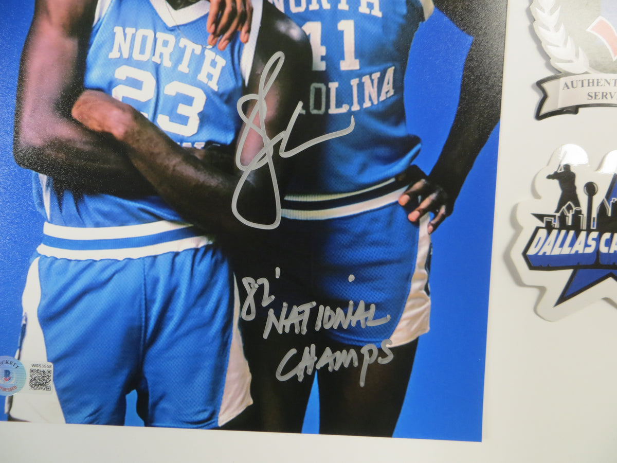 SAM PERKINS UNC Tar Heels SIGNED 8x10 PHOTO w/MichaelJordan 82Champs BAS