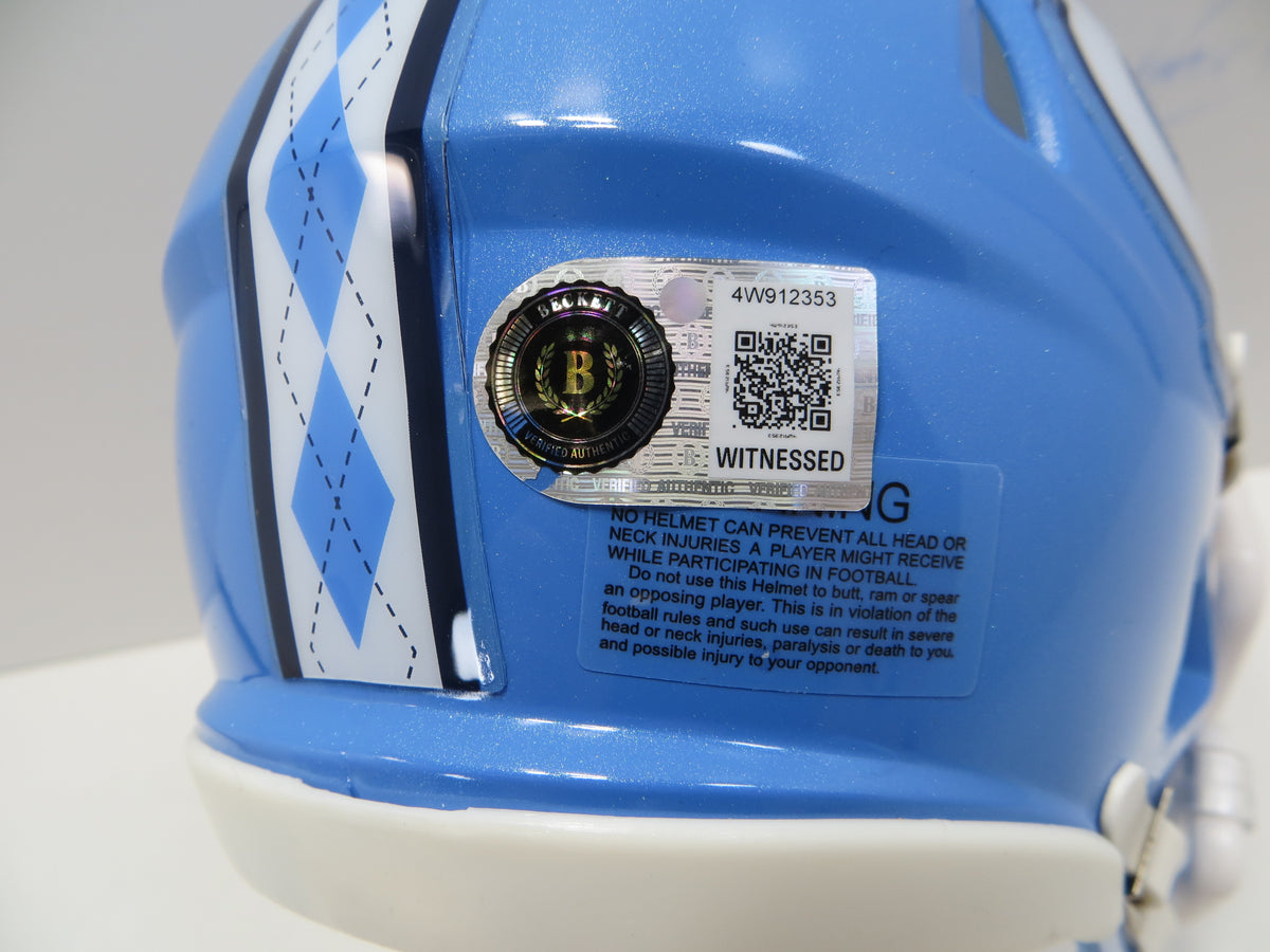 MACK BROWN North Carolina SIGNED UNC MINI HELMET w/GoHeels! BAS