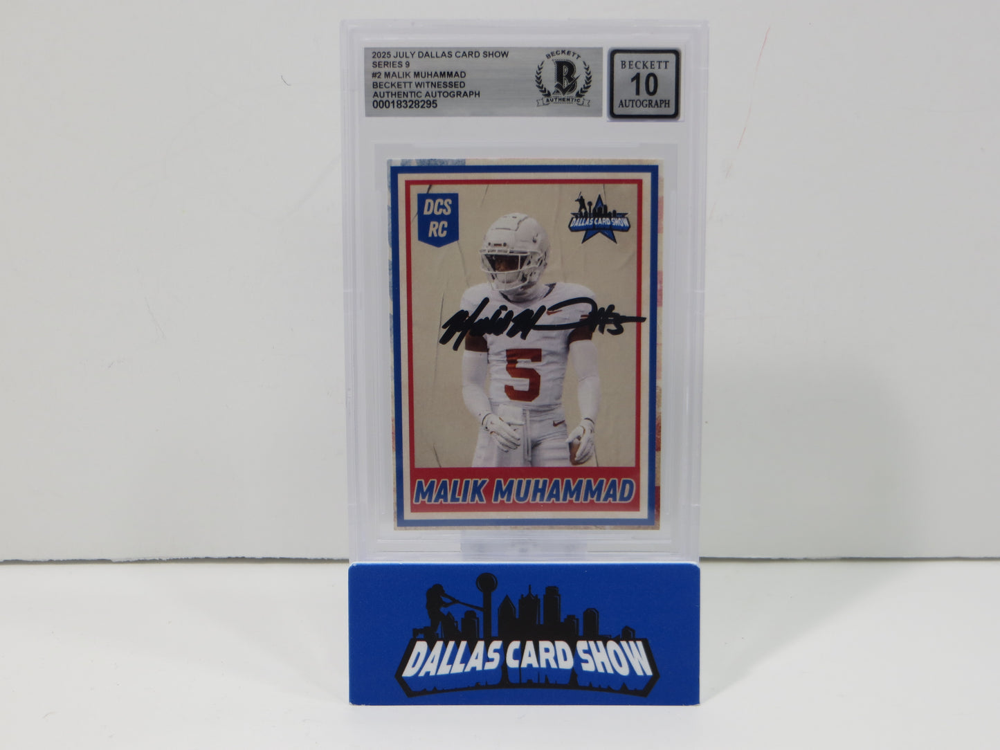 2025 Dallas Card Show Series 9 MALIK MUHAMMAD SIGNED Texas Longhorns BGS 10 Auto
