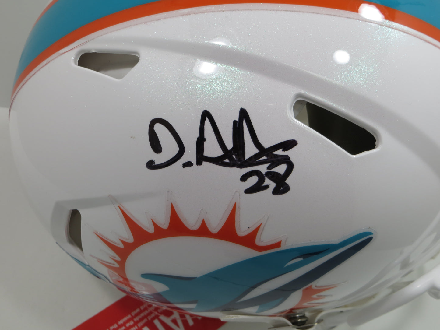 DE'VON ACHANE SIGNED MIAMI DOLPHINS SPEED AUTHENTIC FULL SIZE HELMET BAS