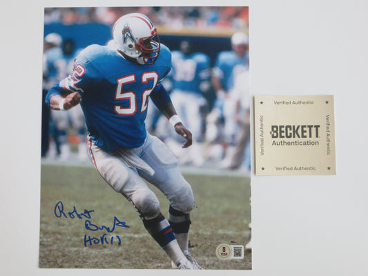 ROBERT BRAZILE HOUSTON OILERS SIGNED 8x10 PHOTO w/HOF 18 BAS COA