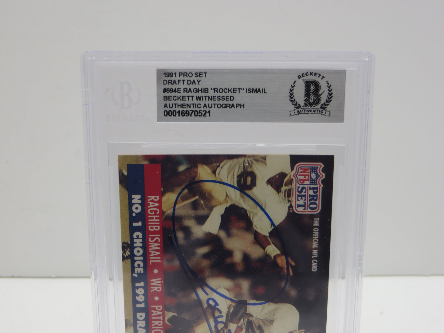 1991 PRO SET DRAFT DAY #694E RAGHIB "ROCKET" ISMAIL BGS 10 AUTO