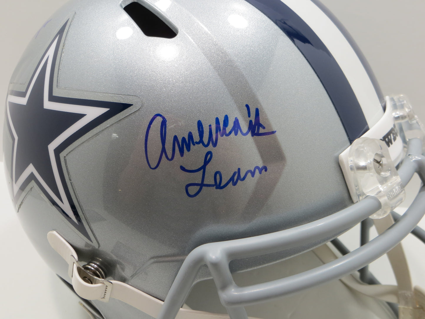 DD LEWIS SIGNED DALLAS COWBOYS RIDDELL F/S HELMET w/2 INSCs JSA COA