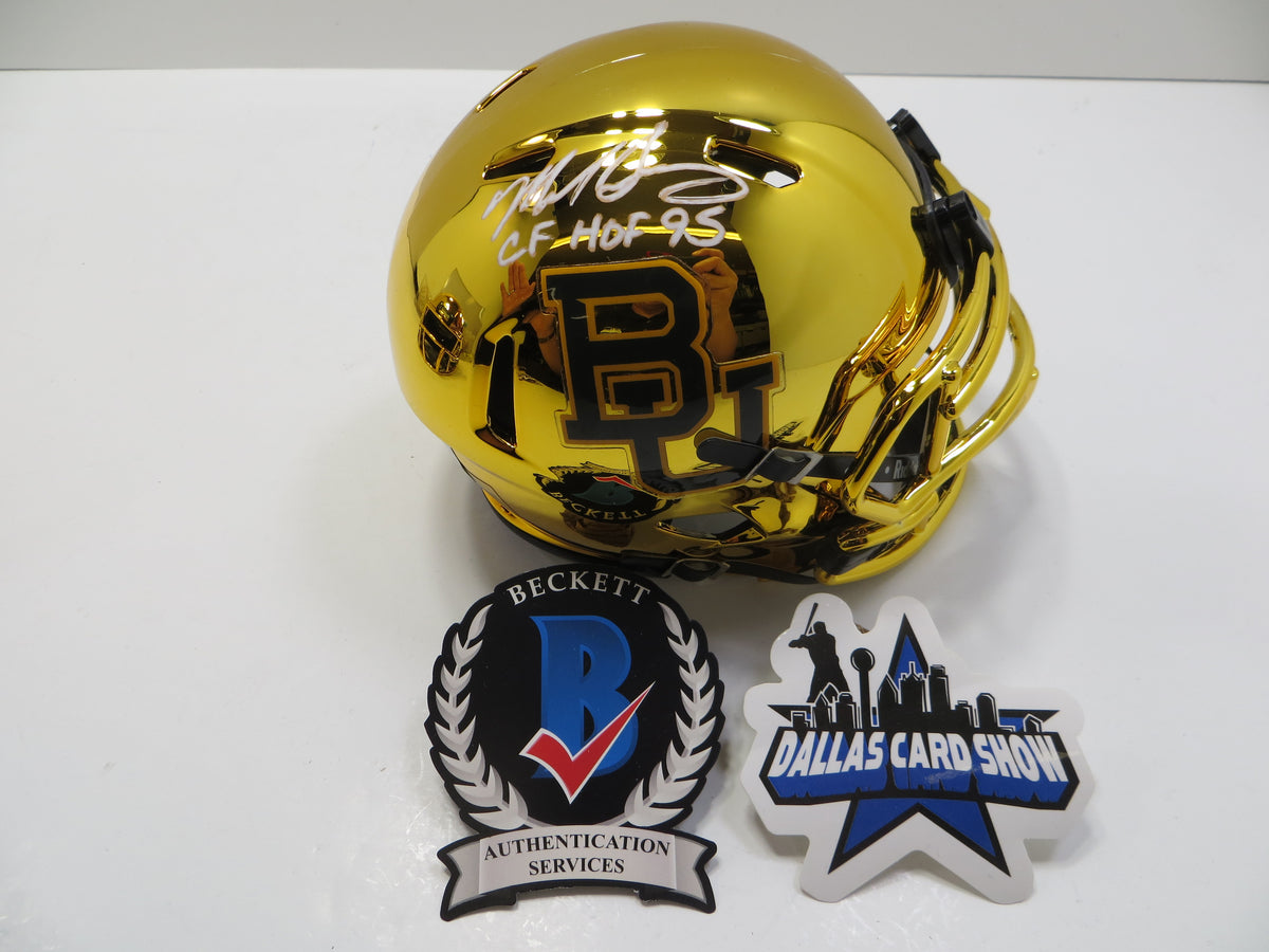 MIKE SINGLETARY BAYLOR BEARS SIGNED Chrome MINI HELMET w/CFHOF95 Chicago BAS