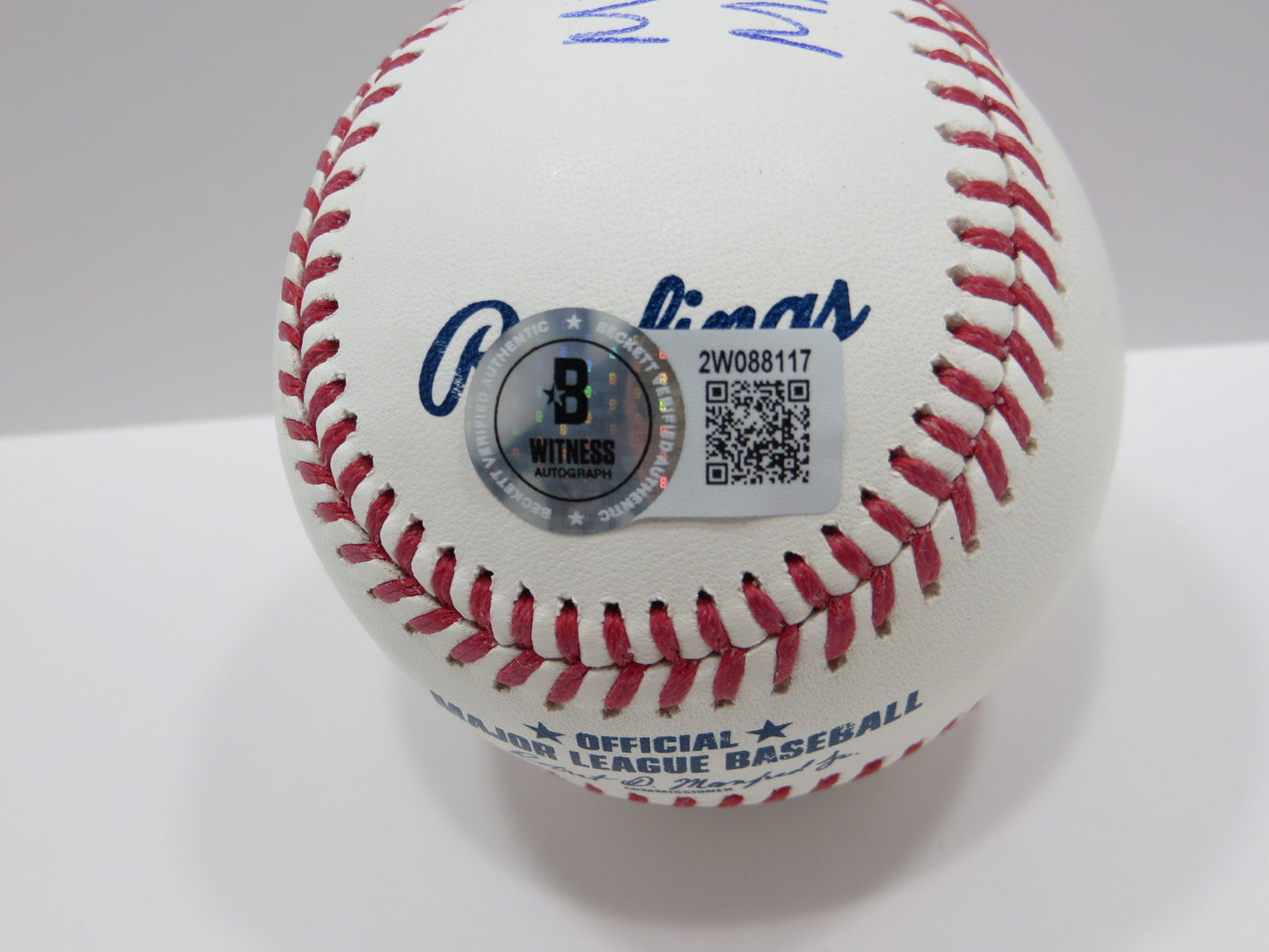 PAT PATRICK MAHOMES SR SIGNED OML BASEBALL Twins w/MVPMAKER THE REAL BAS