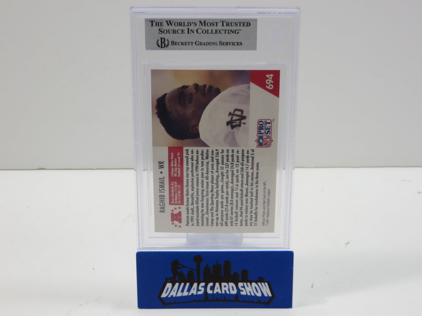 1991 PRO SET DRAFT DAY #694E RAGHIB "ROCKET" ISMAIL BGS 10 AUTO