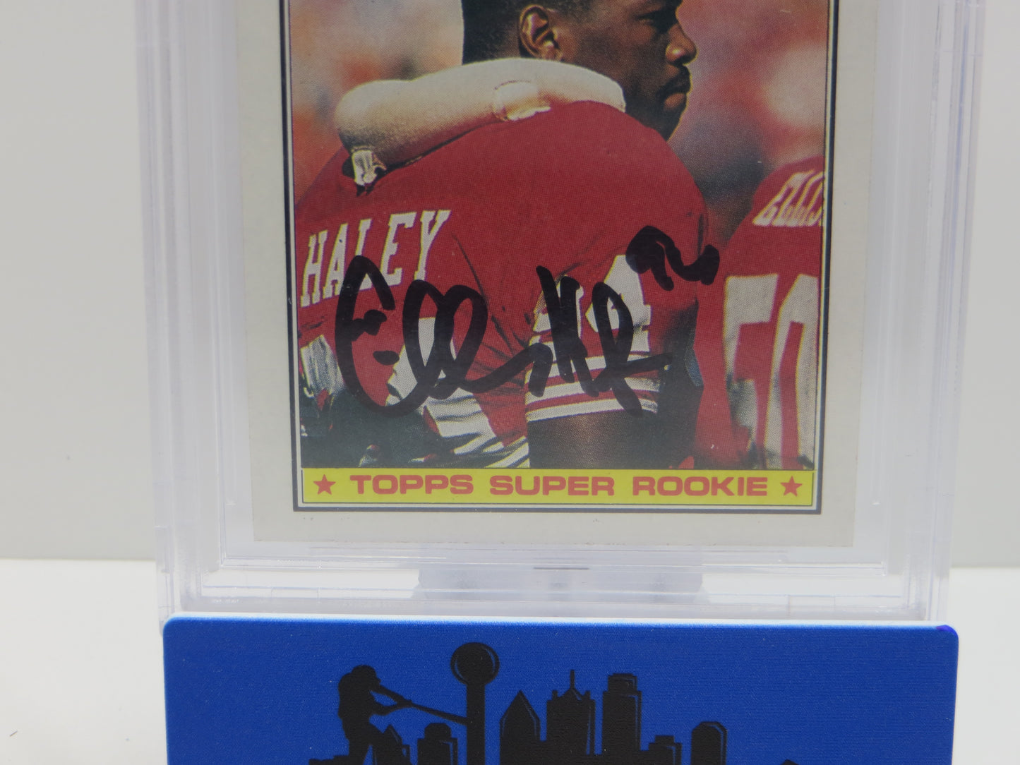 CHARLES HALEY SIGNED 1987 TOPPS #125 COWBOYS 49ers BGS BAS SLAB AUTO 10