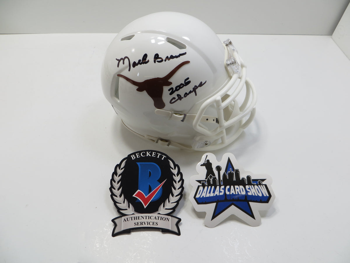 MACK BROWN TEXAS LONGHORNS SIGNED MINI HELMET w/05Champs BAS