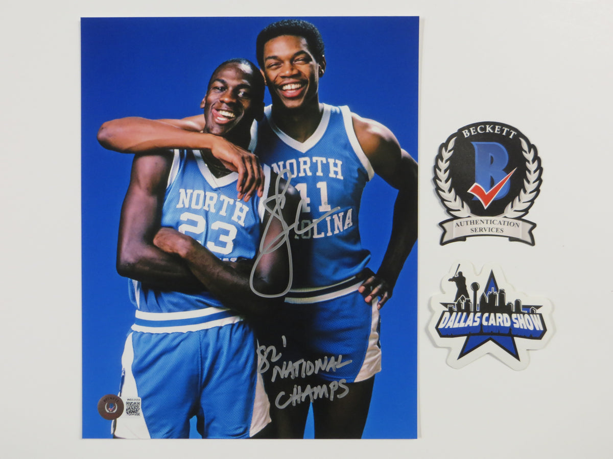 SAM PERKINS UNC Tar Heels SIGNED 8x10 PHOTO w/MichaelJordan 82Champs BAS