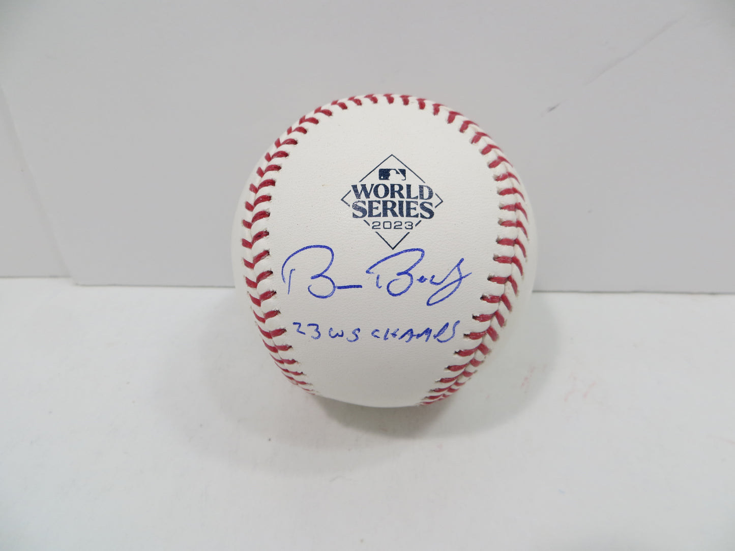 BRUCE BOCHY SIGNED Rawlings 2023 World Series BASEBALL w/INSC Texas Rangers JSA