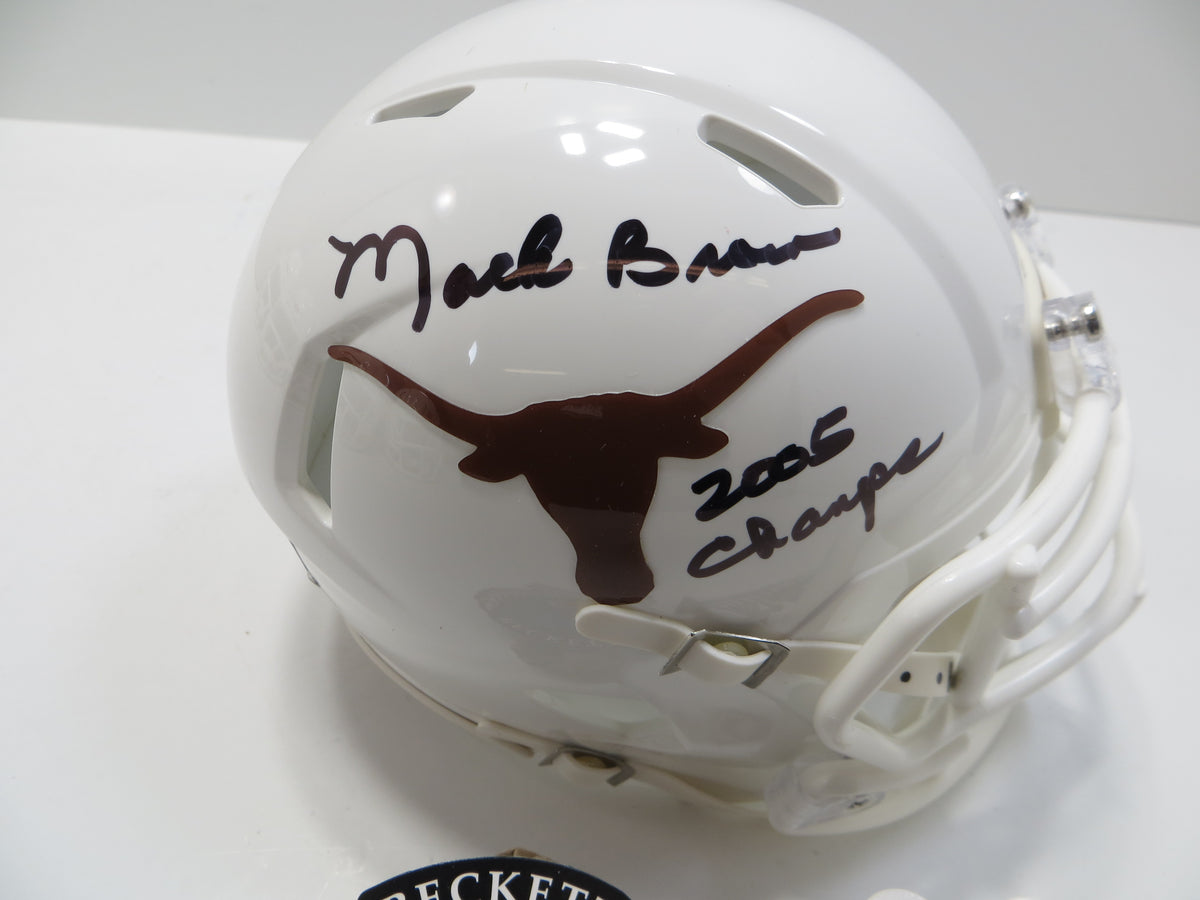 MACK BROWN TEXAS LONGHORNS SIGNED MINI HELMET w/05Champs BAS