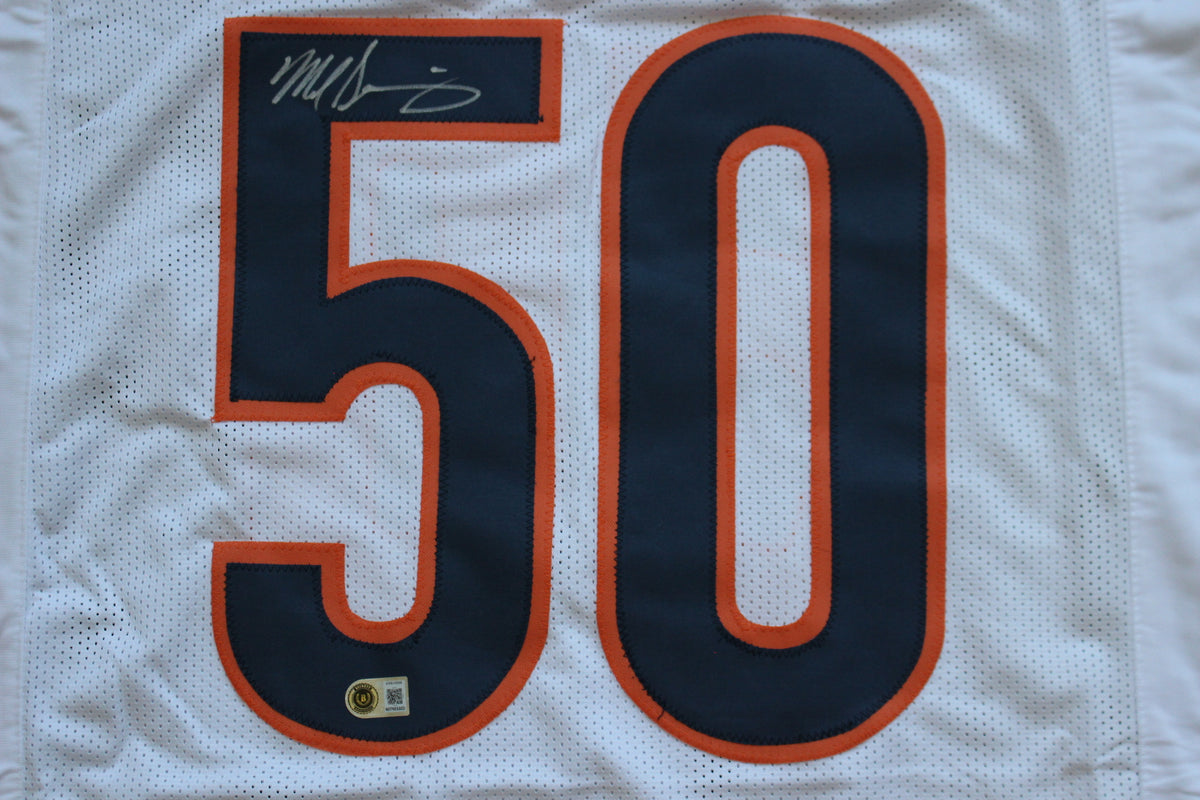 MIKE SINGLETARY CHICAGO BEARS SIGNED WHITE JERSEY Baylor Bears BAS COA