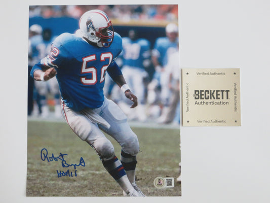 ROBERT BRAZILE HOUSTON OILERS SIGNED 8x10 PHOTO w/HOF 18 BAS COA
