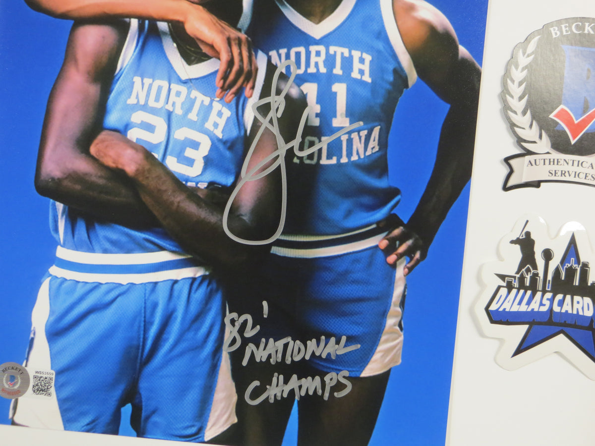 SAM PERKINS UNC Tar Heels SIGNED 8x10 PHOTO w/MichaelJordan 82Champs BAS