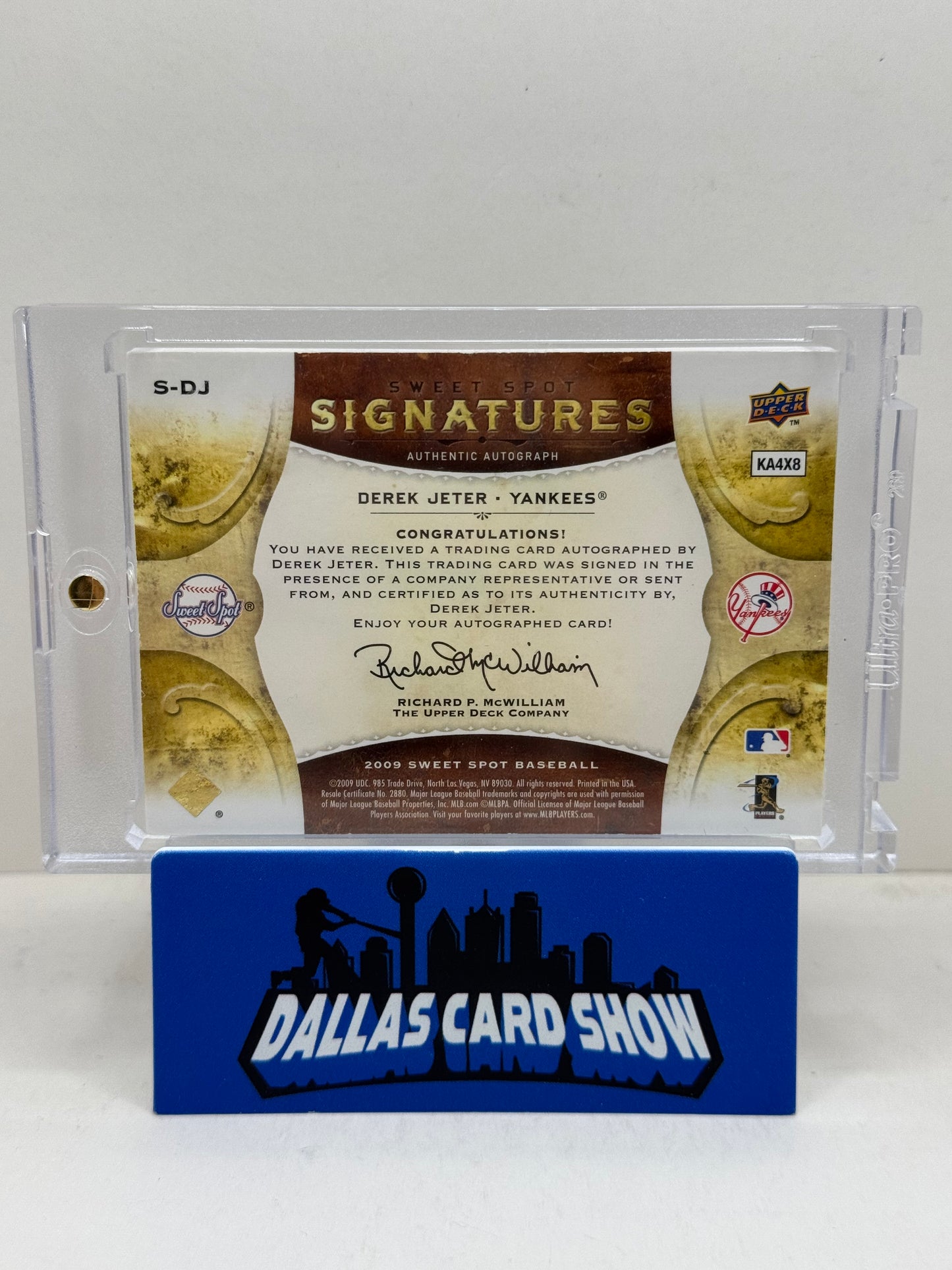 2009 Upper Deck Sweet Spot Signatures #KA4XB Derek Jeter Autograph /299 Yankees