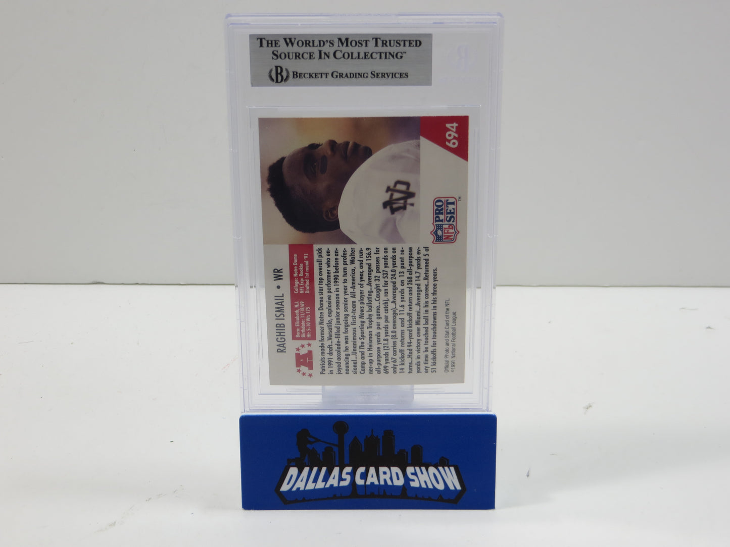 1991 PRO SET DRAFT DAY #694E RAGHIB "ROCKET" ISMAIL BGS 10 AUTO