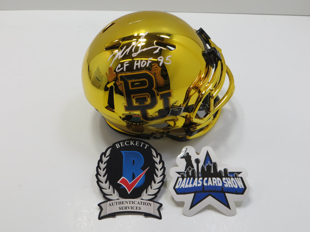 MIKE SINGLETARY BAYLOR BEARS SIGNED Chrome MINI HELMET w/CFHOF95 Chicago BAS