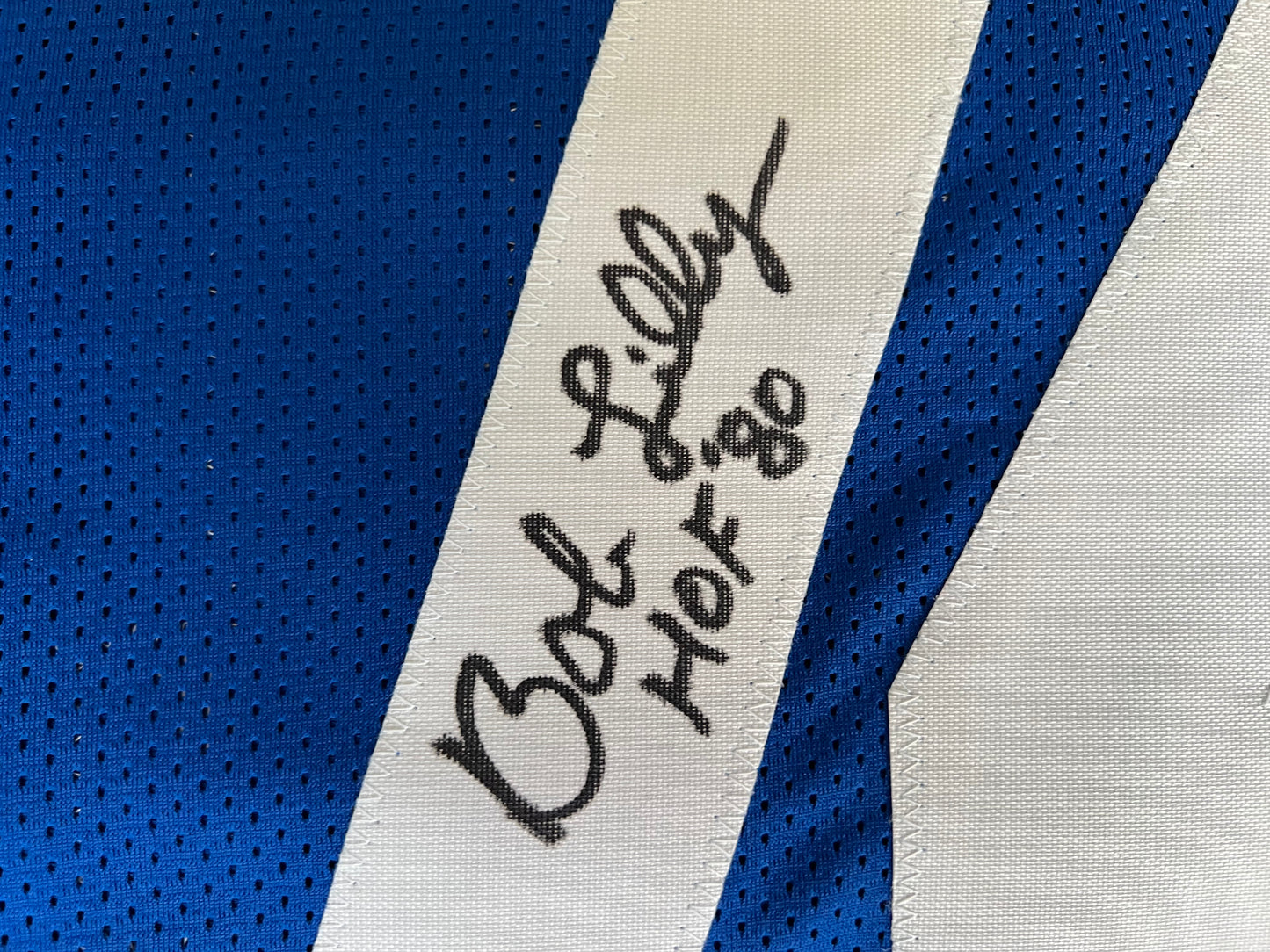 BOB LILLY SIGNED BLUE JERSEY Size M Dallas Cowboys w/HOF 80 BAS COA